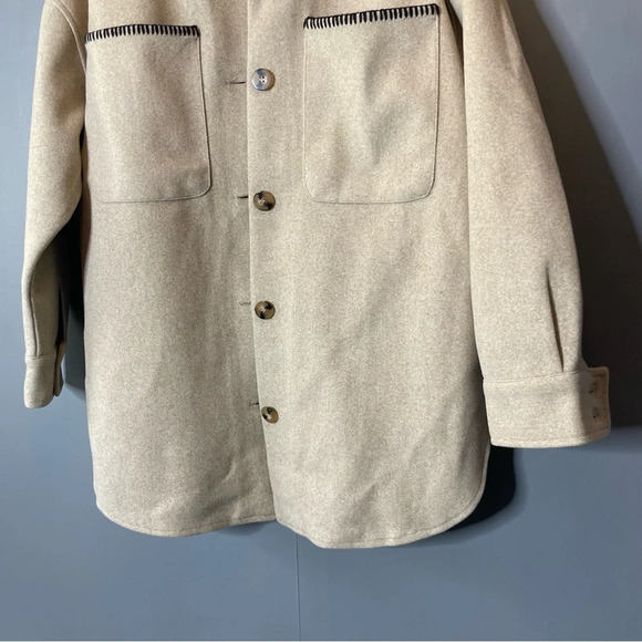Ashley Outerwear oversized whipstitch blanket jacket women’s size small - Picture 3 of 10